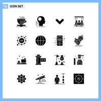 16 Creative Icons Modern Signs and Symbols of strategy ad arrow user search Editable Vector Design Elements