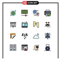 Stock Vector Icon Pack of 16 Line Signs and Symbols for back to school gadget communication devices computers Editable Creative Vector Design Elements