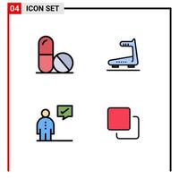 4 Creative Icons Modern Signs and Symbols of medicine corporate machine treadmill management Editable Vector Design Elements