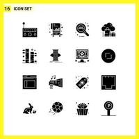 Universal Icon Symbols Group of 16 Modern Solid Glyphs of botanical online online bag shopping Editable Vector Design Elements