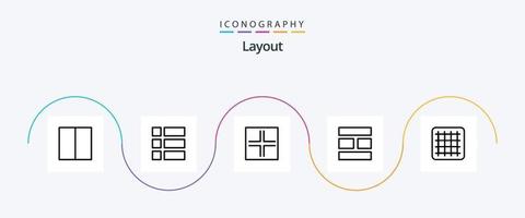 Layout Line 5 Icon Pack Including layout. layout. layout. image. collage vector