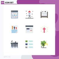 Set of 9 Vector Flat Colors on Grid for coding app bad report document Editable Vector Design Elements