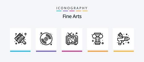 Fine Arts Line 5 Icon Pack Including color. eraser. art. color. arts. Creative Icons Design vector