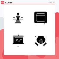 Set of Modern UI Icons Symbols Signs for chess gold figures tactic open Editable Vector Design Elements