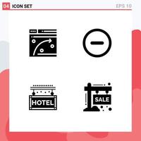 4 Creative Icons Modern Signs and Symbols of web travel hosting ui board Editable Vector Design Elements