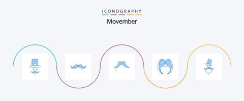 Movember Blue 5 Icon Pack Including . male. hat. movember vector