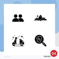 Universal Icon Symbols Group of 4 Modern Solid Glyphs of add beach twitter hill cruiser Editable Vector Design Elements