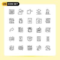 25 Creative Icons Modern Signs and Symbols of botanical night seat finger nature export Editable Vector Design Elements