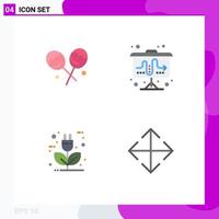 Pack of 4 Modern Flat Icons Signs and Symbols for Web Print Media such as candy eco flipchart tactic energy Editable Vector Design Elements