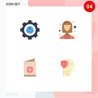 Stock Vector Icon Pack of 4 Line Signs and Symbols for browser manager development consultant card Editable Vector Design Elements