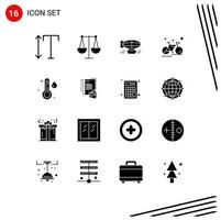 16 Creative Icons Modern Signs and Symbols of race cycling ballon cycle travel Editable Vector Design Elements