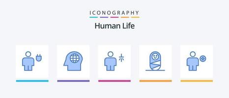 humano azul 5 5 icono paquete incluso reservado. avatar. avatar. humano. agua. creativo íconos diseño vector