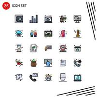 25 Creative Icons Modern Signs and Symbols of calender screen tutorials medical shield Editable Vector Design Elements