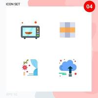 Universal Icon Symbols Group of 4 Modern Flat Icons of electronics heart menu arch business Editable Vector Design Elements