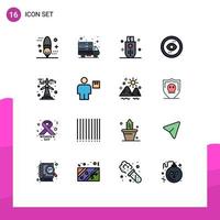 Set of 16 Modern UI Icons Symbols Signs for ui eye web server browser stick Editable Creative Vector Design Elements