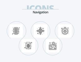 Navigation Line Icon Pack 5 Icon Design. location. arrow. back. location. map vector