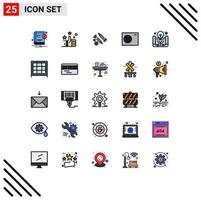 Universal Icon Symbols Group of 25 Modern Filled line Flat Colors of project idea active learning building outdoor air Editable Vector Design Elements