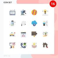 Mobile Interface Flat Color Set of 16 Pictograms of light idea judgement seborrhea dermatitis scalp dandruff Editable Pack of Creative Vector Design Elements