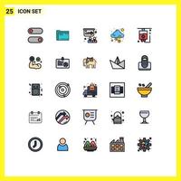 Universal Icon Symbols Group of 25 Modern Filled line Flat Colors of dollar lock file cloud training Editable Vector Design Elements