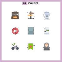 9 User Interface Flat Color Pack of modern Signs and Symbols of creative movi coffee video creative Editable Vector Design Elements