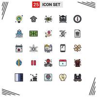 Modern Set of 25 Filled line Flat Colors and symbols such as information transportation allergy transport public Editable Vector Design Elements
