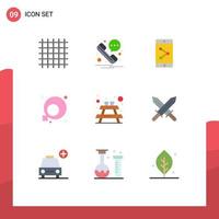 9 9 creativo íconos moderno señales y símbolos de Irlanda mueble móvil picnic mujer firmar editable vector diseño elementos