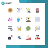 16 Universal Flat Colors Set for Web and Mobile Applications love giftbox cyber monday targeting goal Editable Pack of Creative Vector Design Elements