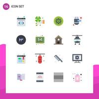 Pack of 16 Modern Flat Colors Signs and Symbols for Web Print Media such as board gearshift eat hdmi cable Editable Pack of Creative Vector Design Elements