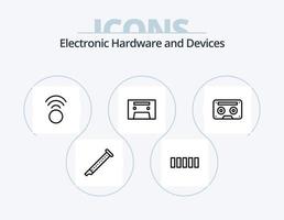 dispositivos línea icono paquete 5 5 icono diseño. . teléfono. hd. conexión. señal vector