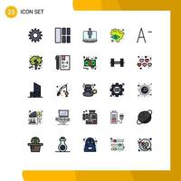 25 Creative Icons Modern Signs and Symbols of apple tree font computer decrease flag Editable Vector Design Elements