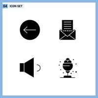 4 Universal Solid Glyphs Set for Web and Mobile Applications arrow speaker communication interface desert Editable Vector Design Elements