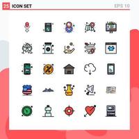 Set of 25 Modern UI Icons Symbols Signs for edit tool tool location design location Editable Vector Design Elements