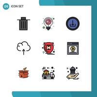 Stock Vector Icon Pack of 9 Line Signs and Symbols for package data idea cloud download Editable Vector Design Elements