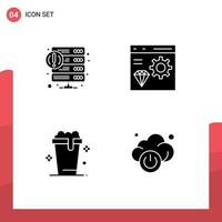 User Interface Solid Glyph Pack of modern Signs and Symbols of crash development service brower soup Editable Vector Design Elements