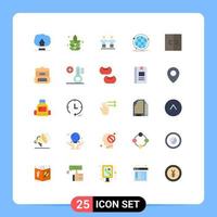 Universal Icon Symbols Group of 25 Modern Flat Colors of furniture closet friendship web internet Editable Vector Design Elements