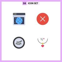 Modern Set of 4 Flat Icons and symbols such as seo amulet error multimedia marriage Editable Vector Design Elements