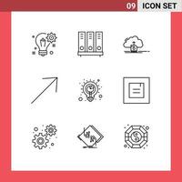 9 Creative Icons Modern Signs and Symbols of up arrow document computing save Editable Vector Design Elements