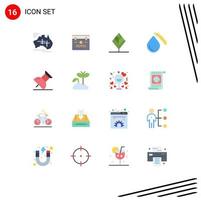 Set of 16 Modern UI Icons Symbols Signs for wound cut location blood tree Editable Pack of Creative Vector Design Elements