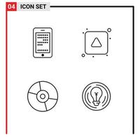 4 4 universal línea de relleno plano colores conjunto para web y móvil aplicaciones móvil Dto codificación dirección productos editable vector diseño elementos