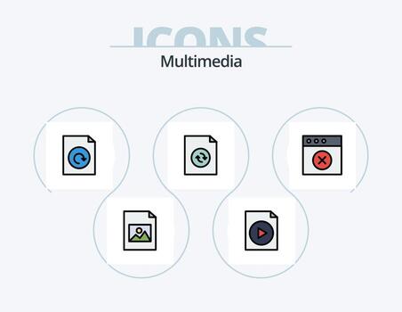 Multimedia Line Filled Icon Pack 5 Icon Design. . . reload. reload. document vector
