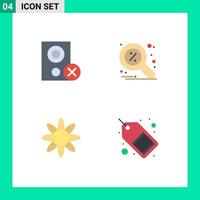 4 Creative Icons Modern Signs and Symbols of computers flower hardware find nature Editable Vector Design Elements