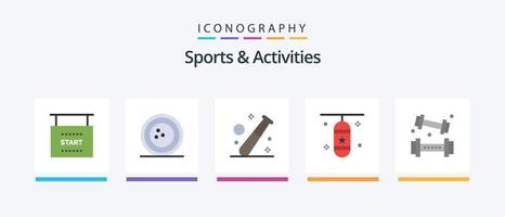 Sports and Activities Flat 5 Icon Pack Including sports accessory. punching bag. sports. boxing bag. gym. Creative Icons Design vector