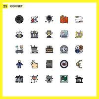 25 User Interface Filled line Flat Color Pack of modern Signs and Symbols of marketing communication programming buzz directions Editable Vector Design Elements