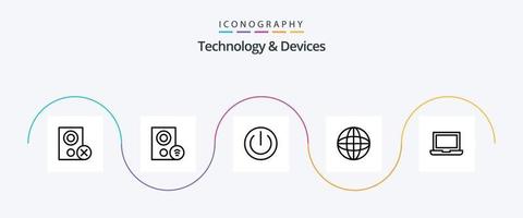 dispositivos línea 5 5 icono paquete incluso tierra. automatización. hardware. fuerza. electrónica vector