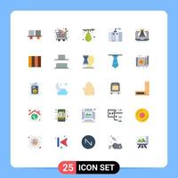 Mobile Interface Flat Color Set of 25 Pictograms of generator emergency shopping electricity fruit Editable Vector Design Elements