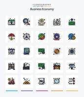 Creative Economy 25 Line FIlled icon pack  Such As travel. economy. banking. document. independence vector