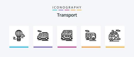 transporte línea 5 5 icono paquete incluso . transporte. transporte. transporte. vehículo. creativo íconos diseño vector