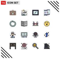 16 User Interface Flat Color Filled Line Pack of modern Signs and Symbols of washer bolt interior syncing sync Editable Creative Vector Design Elements