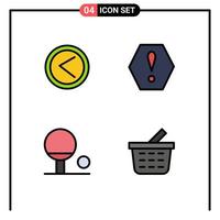 4 Creative Icons Modern Signs and Symbols of arrow basket user warning shopping cart Editable Vector Design Elements