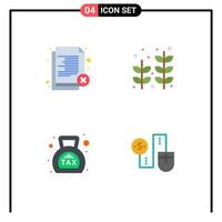 Flat Icon Pack of 4 Universal Symbols of delete banking recruitment palm finance Editable Vector Design Elements